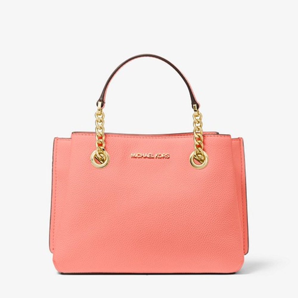 Michael Kors Teagen  Peach Pebbled Leather Bag